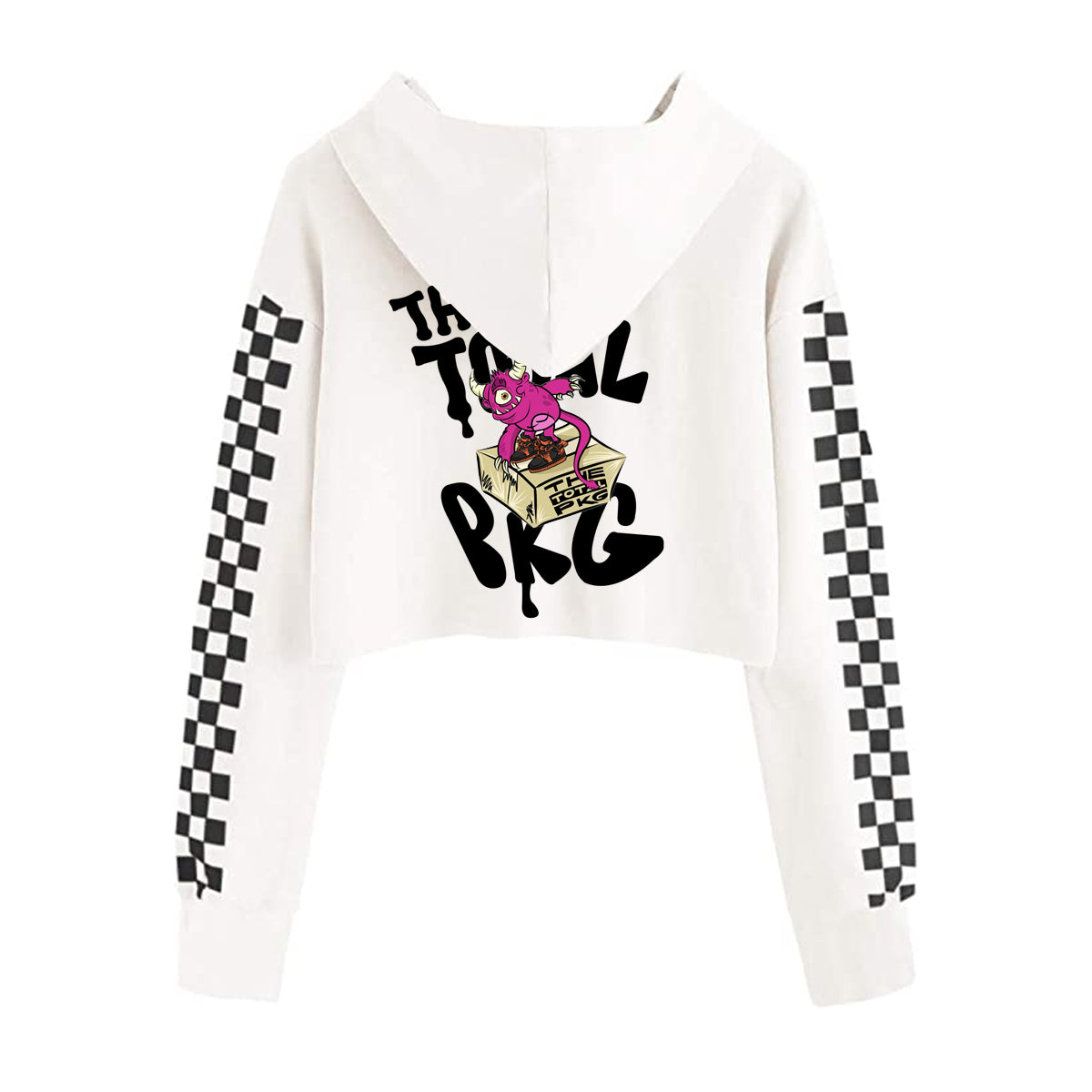 (PRE-ORDER) The Total PKG Stamp Kids Girls Crop Top Long Sleeve Hoodie