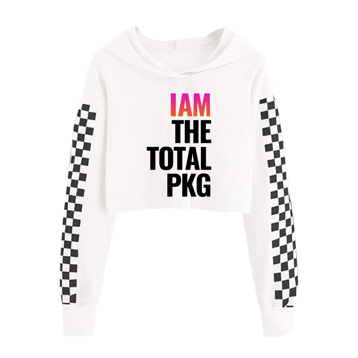 (PRE-ORDER) I AM THE TOTAL PKG Kids Girls Crop Top Long Sleeve Hoodie